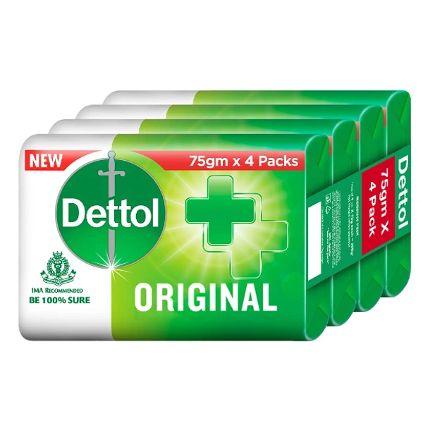 Dettol Original Bathing Soap - 75G X 4 - Buy 3 Get 1 Free